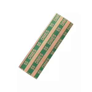 ABA Flat Tubular Coin Wrappers - Green - Dimes - $5.00
