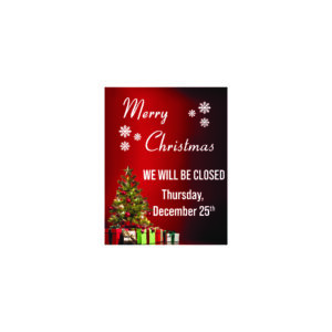 2026 Holiday Closing Window Clings, 5-1/2" x 8-1/2", Single Sided
