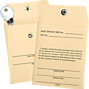 Safe Deposit Key Envelopes, 3.0" x 5.0", Manila, 250/box