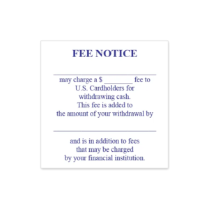 Surcharge Fee Decal - 4" X 4"