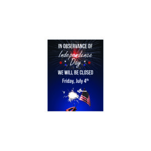 2026 Holiday Closing Posters, 8-1/2" x 11" Printed full bleed on both sides.