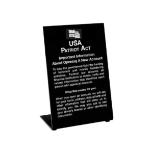 Patriot Act, Single-Sided, 6" x 9" Easel Style Sign