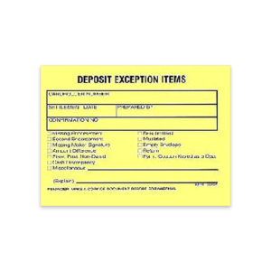 Deposit Exception Item Form