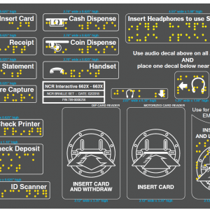 NCR 6620/6630 Series ITM Braille Decal Set - EMV