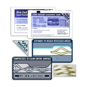 Waffle Technology Cleaning Cards for Swipe and DIP Magnetic Card Readers, 40/Box