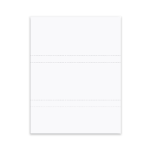 Blank Return Item: Perferated for 2-up printing. Substitute check size 8-1/2" x 4-1/4", 500/pack