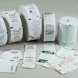 Custom NCR Thermal Paper, Printed with Black Sense-marks, 3.15" W x 8-5/16" D, 4 Rolls/Case