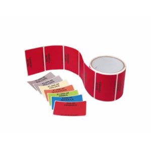 Colored Labels for Coin Bags, Pennies, Red, 200/roll