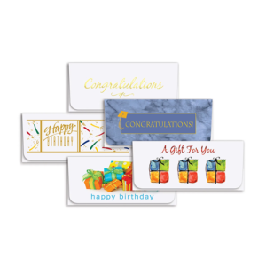 Holiday 2-Color Variety Pack Currency Envelopes with white outer envelopes, 250/box