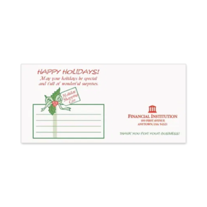 Holiday Drive-Up Envelopes printed One or Two-color litho, 2,500/case