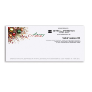 Holiday Teller Receipts, Printed Four-color litho, 2,500/case