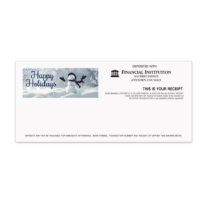 Holiday Teller Receipts, Printed Four-color litho, 2,500/case