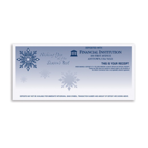 Holiday Teller Receipts, Printed Two-color litho, 2,500/case
