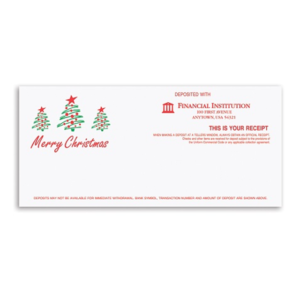 Holiday Teller Receipts, Printed Two-color litho, 2,500/case