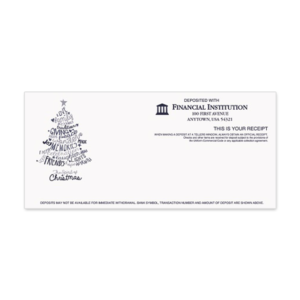 Holiday Teller Receipts, Printed Two-color litho, 2,500/case