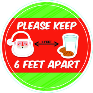 8" Set of 2 Indoor Christmas Floor Vinyl Mat