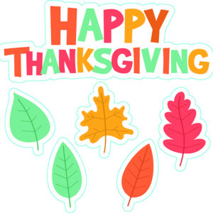 Thanksgiving Window Cling Set, 6", Single Sided, 4 Clings/Set