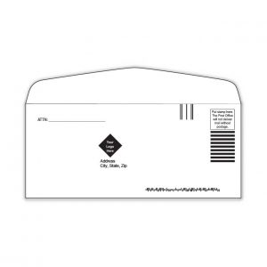 #9 White Envelope, Custom Printed 1 Color, 2,500/Case