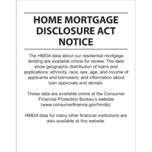 HMDA, Single-Sided 8.5" x 11", Laminated Poster