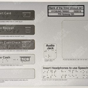 Hyosung 7800DC Braille Decal Set