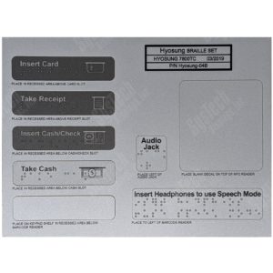 Hyosung 7800TC Braille Decal Set