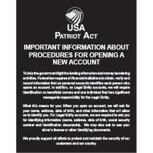 Patriot Act, Single-Sided, 11" x 14" Black Acrylic Sign