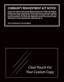 Community Reinvestment Act 11" x 14" Black Acrylic Sign (Pouch)