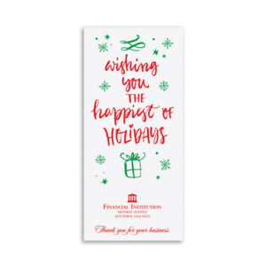 Holiday Drive-Up Envelopes printed One or Two-color litho, 2,500/case