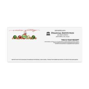 Holiday Teller Receipts, Printed Four-color litho, 2,500/case