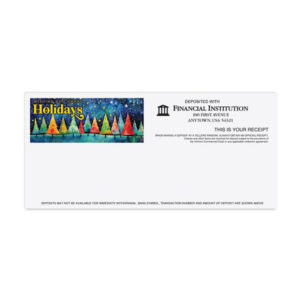 Holiday Teller Receipts, Printed Four-color litho, 2,500/case