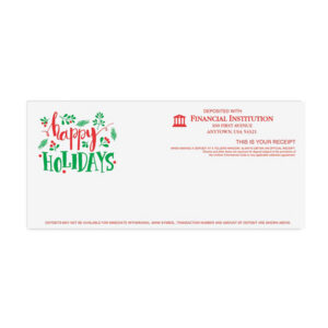Holiday Teller Receipts, Printed Two-color litho, 2,500/case