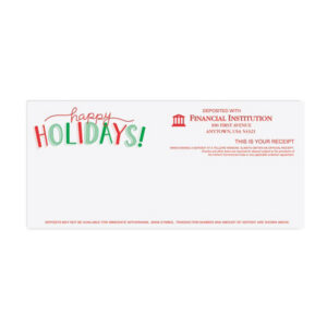 Holiday Teller Receipts, Printed Two-color litho, 2,500/case