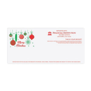 Holiday Teller Receipts, Printed Two-color litho, 2,500/case